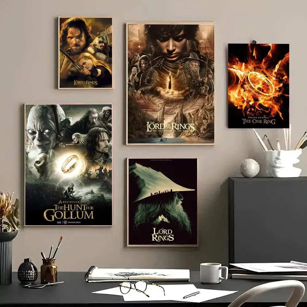 Movie L-Lord of the R-Rings Poster Decorative Wall Art Stickers Mural Photo Print for Home Living Room Hallway Decor