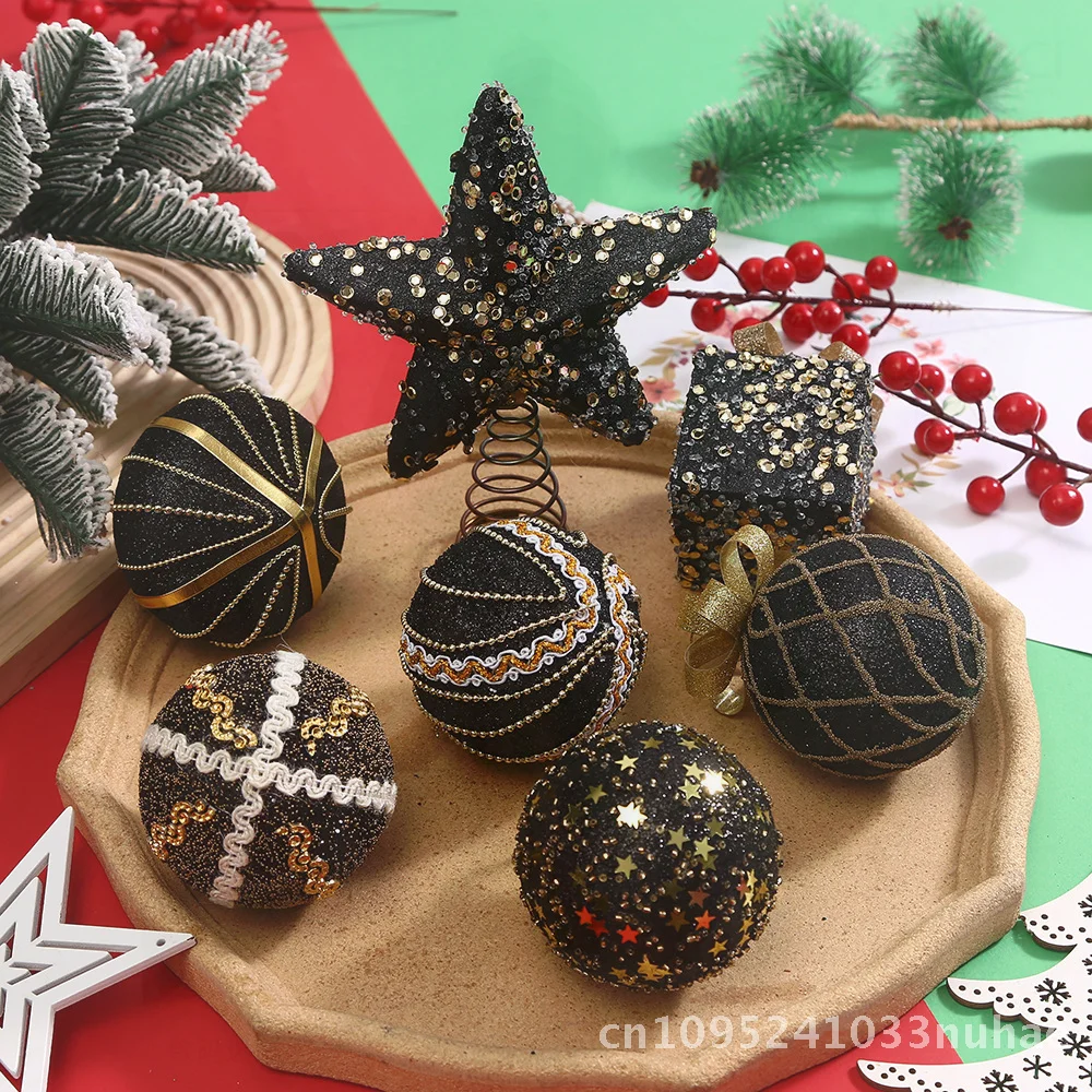 

Christmas Bubble Ball Decorative Ornaments Black Desktop Window Ceiling Creative Christmas Tree Pendant Modern Minimalist