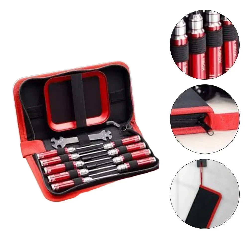 11 ชิ้น RC รถชุดเครื่องมือไขควงชุด Hex แบน PH2 สกรูชุดคีมซ็อกเก็ตประแจซ่อมเครื่องมือสําหรับเครื่องบิน Quadcopter