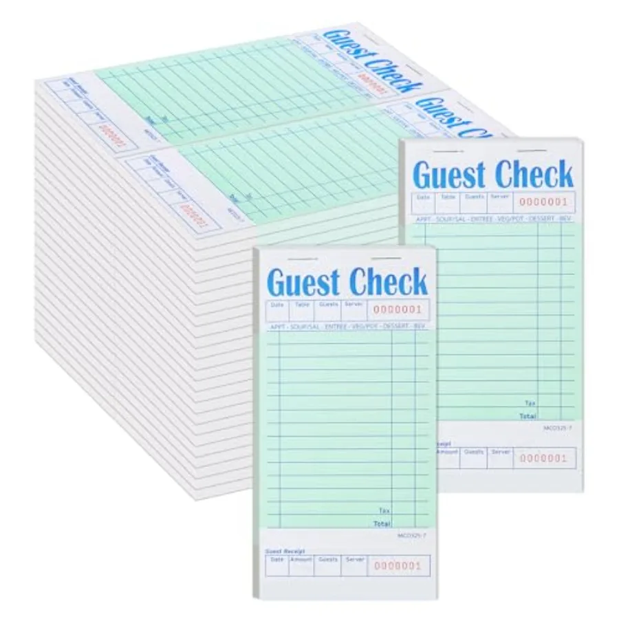 

ZPARIK 48 Pack Guest Checks Books for Servers Server Note Pads Waiter Checkbook Waitress Notepad for Restaurants Paper Checks 5