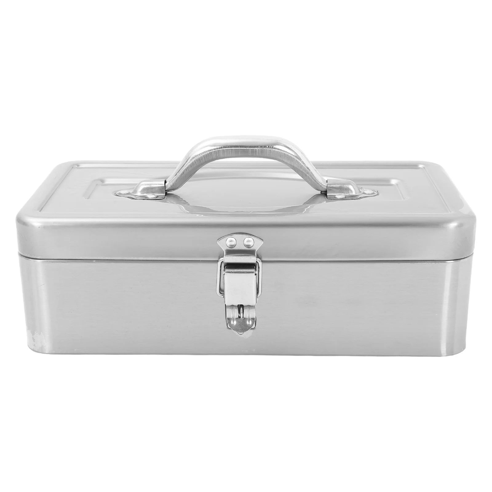 صندوق أدوات كبير من الفولاذ المقاوم للصدأ صندوق أدوات معدني محمول مقبض منظم تخزين الأجهزة الثقيلة ورشة عمل المرآب أداة منزلية #1