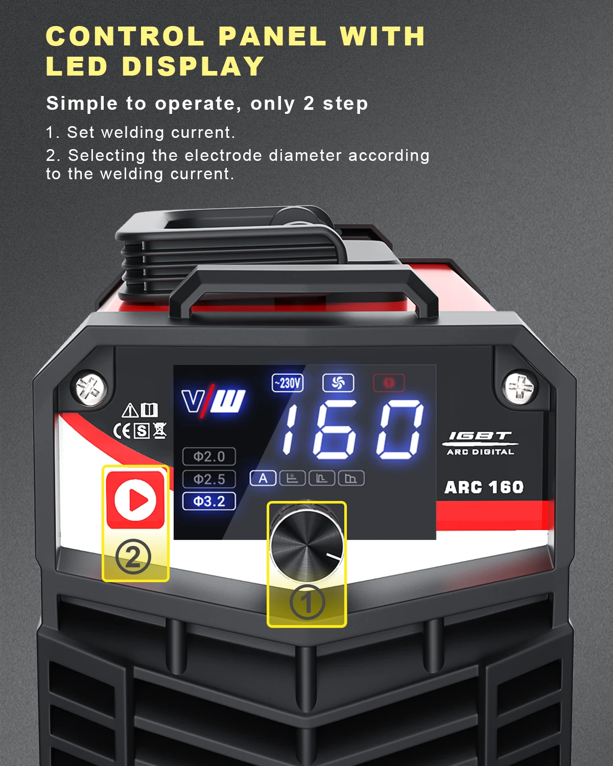 

MMA/ARC Stick Welding Machine, Weld 2.5/3.2/4.0mm Welding Rod