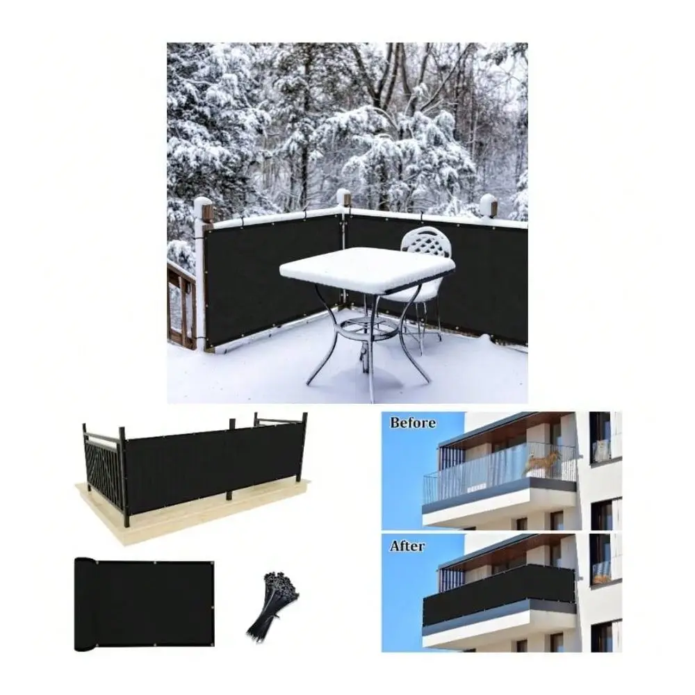 

Privacy Screen Fence Commercial Shade Cover 3x 10 With Ties Durable And Resistant Deck Patios Black, Customizable