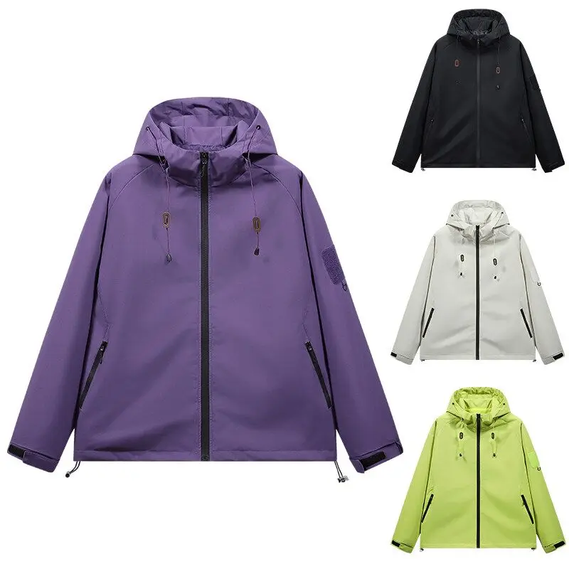 

Autumn Unisex Waterproof Hooded Jacket Lightweight Softshell Windbreaker Korean Breathable Outdoor Spring Hiking Trekking Coat