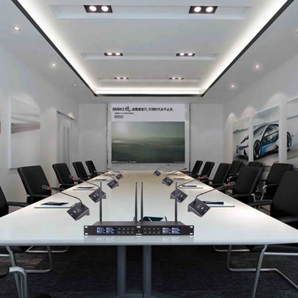 TLF  XTUGA CM280 China Supplier Handheld 8 Channel Wireless Microphone Conference Goose Neck Microphone System