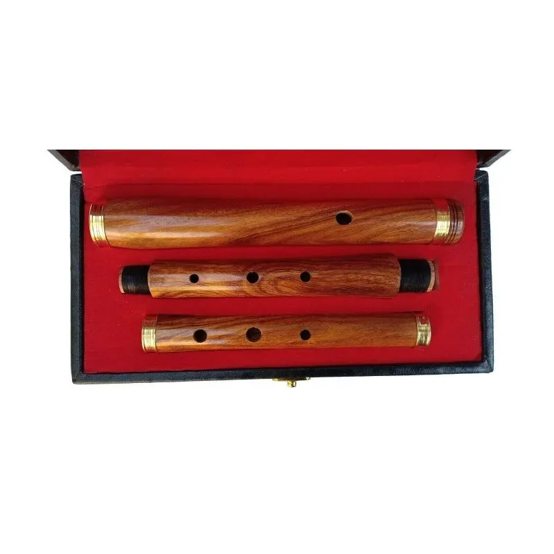 Flute, professional D flute 23 inches 3 sections, with wooden hard case