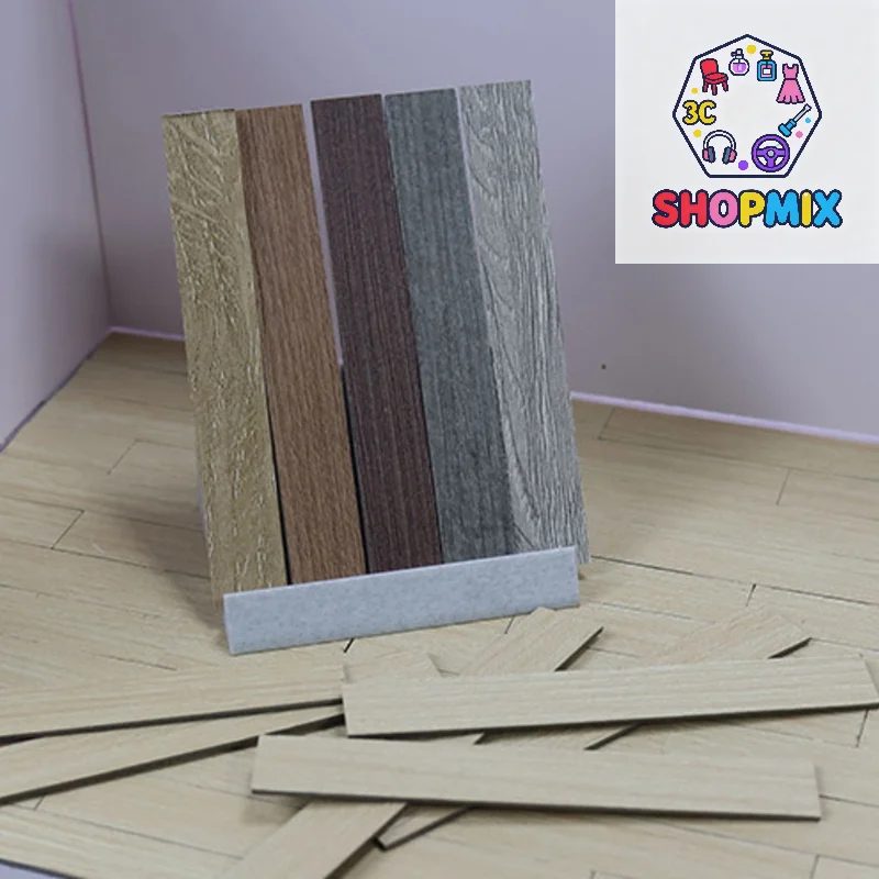 10 قطعة لوحات أرضية صغيرة لبيت الدمى أرضيات خشبية مصغرة لأثاث بيت الدمية 1:12 ديكور أرضية الحائط #1