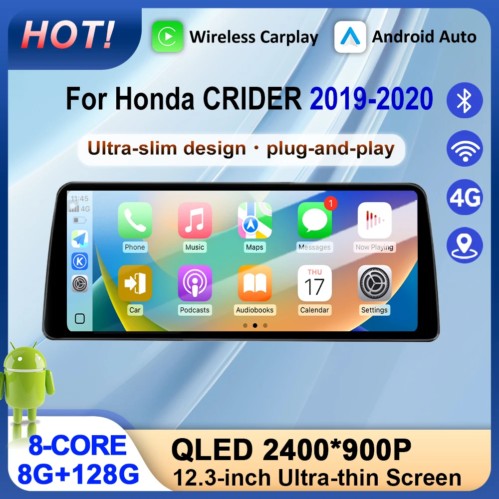 12.3 Inch For Honda CRIDER 2019-2020 Car Radio Multimedia Video Player Navigation GPS Android 15 din dvd