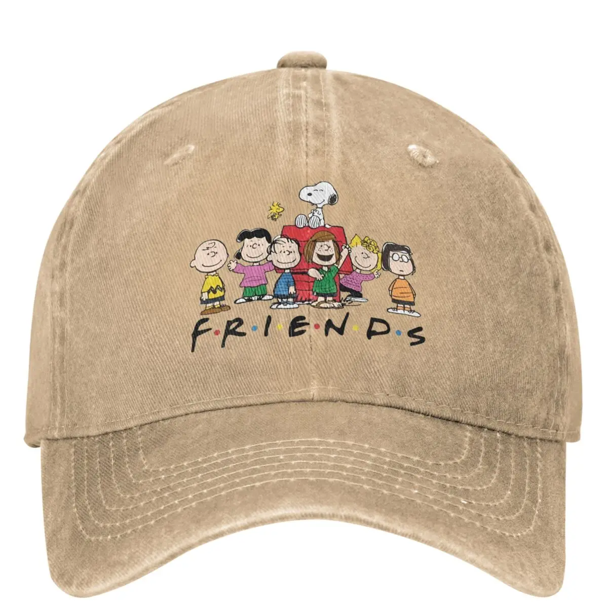 Peanuts Snoopy And Friends Dancing Washed Baseball Cap Fashion Hip Hop Dad Hats Spring Unisex Men Kpop Rock Design Snapback Cap