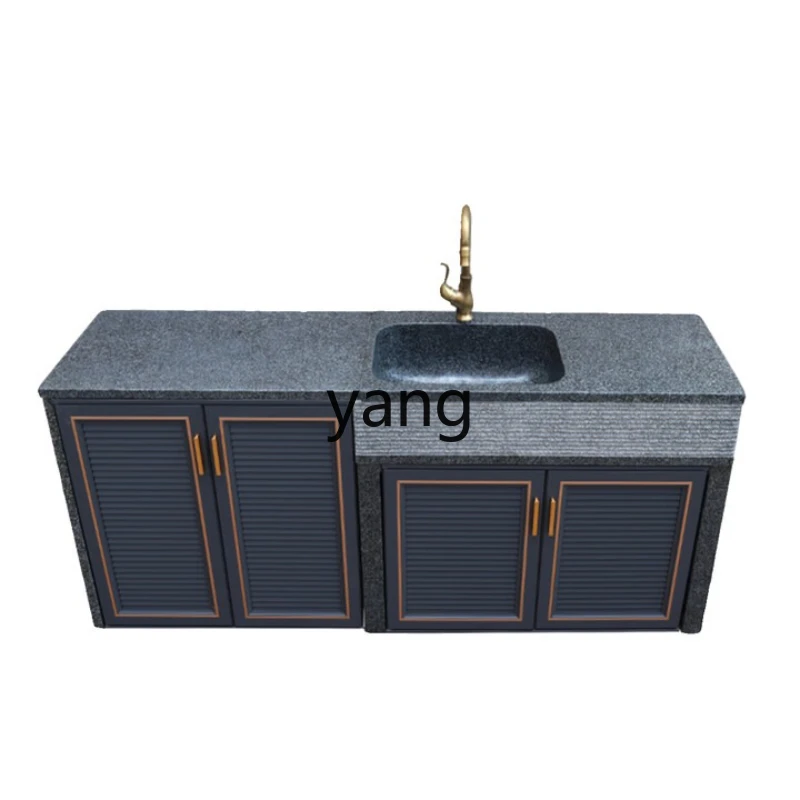 LTT Outdoor Wash Table Natural Granite Console Sink Vegetable Wash Pool