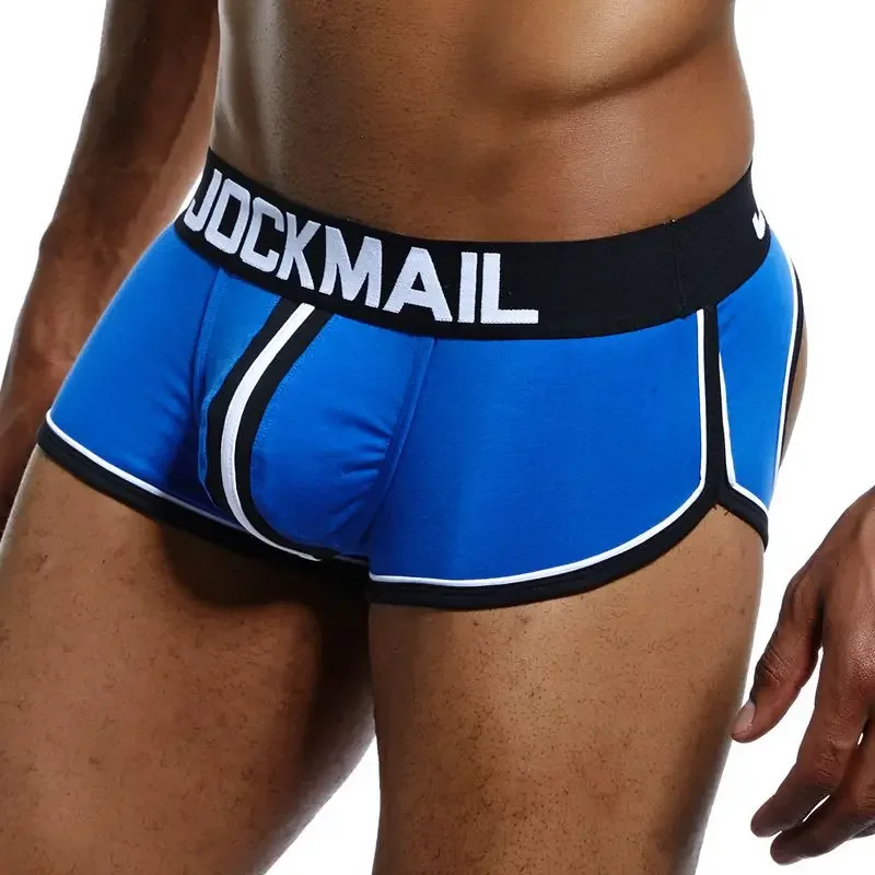 JOCKMAIL Brand Open Backless crotch G-strings Men Underwear Sexy Gay Penis tanga Short  Male Underwear Slip Thongs Jockstrap