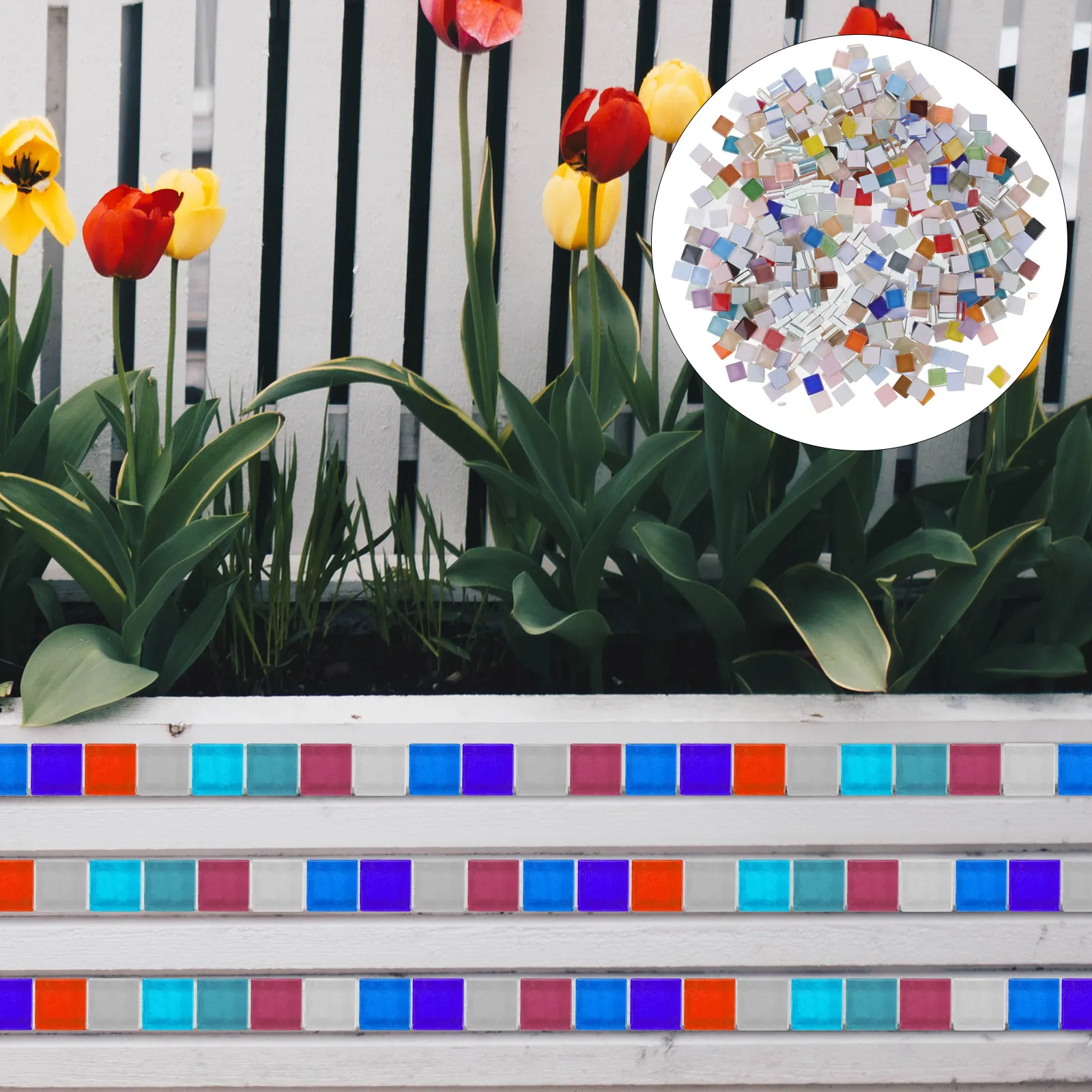 

1 Bag Of Creative Glass Diy Crafts Making Materials Durable Sturdy Decorative Tiles For Home Ktv Mosaic Art Projects Picture