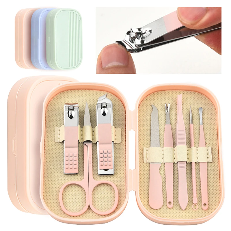 8/14/18pcs Nail Clipper Set Stainless Steel Manicure Pedicure Kit Portable Travel Case Earpick Nail File Tool Foot Cuticle Care