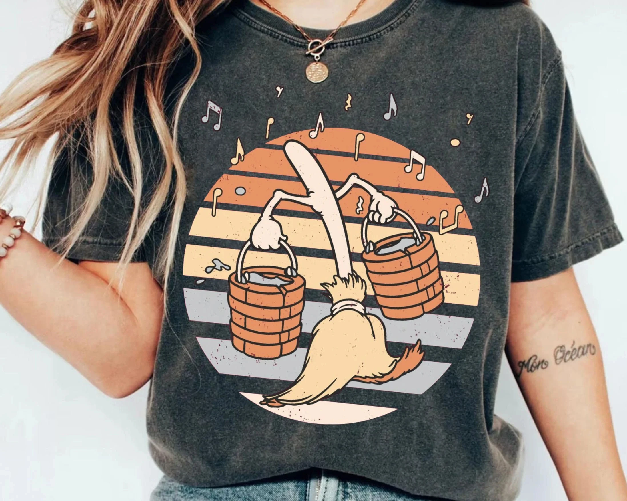 

Retro Fantasia Magic Broom Shirt | The Sorcerer'S Apprentice T-shirt | Walt Disney World Tee | Disneyland Trip Outfits
