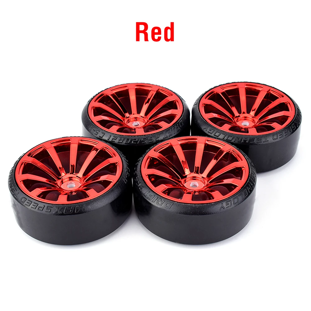 4PCS Hard Pattern Tyre Drift Tires Wheels 12mm Hex for HPI HSP 1:10 RC On Road Racing Car