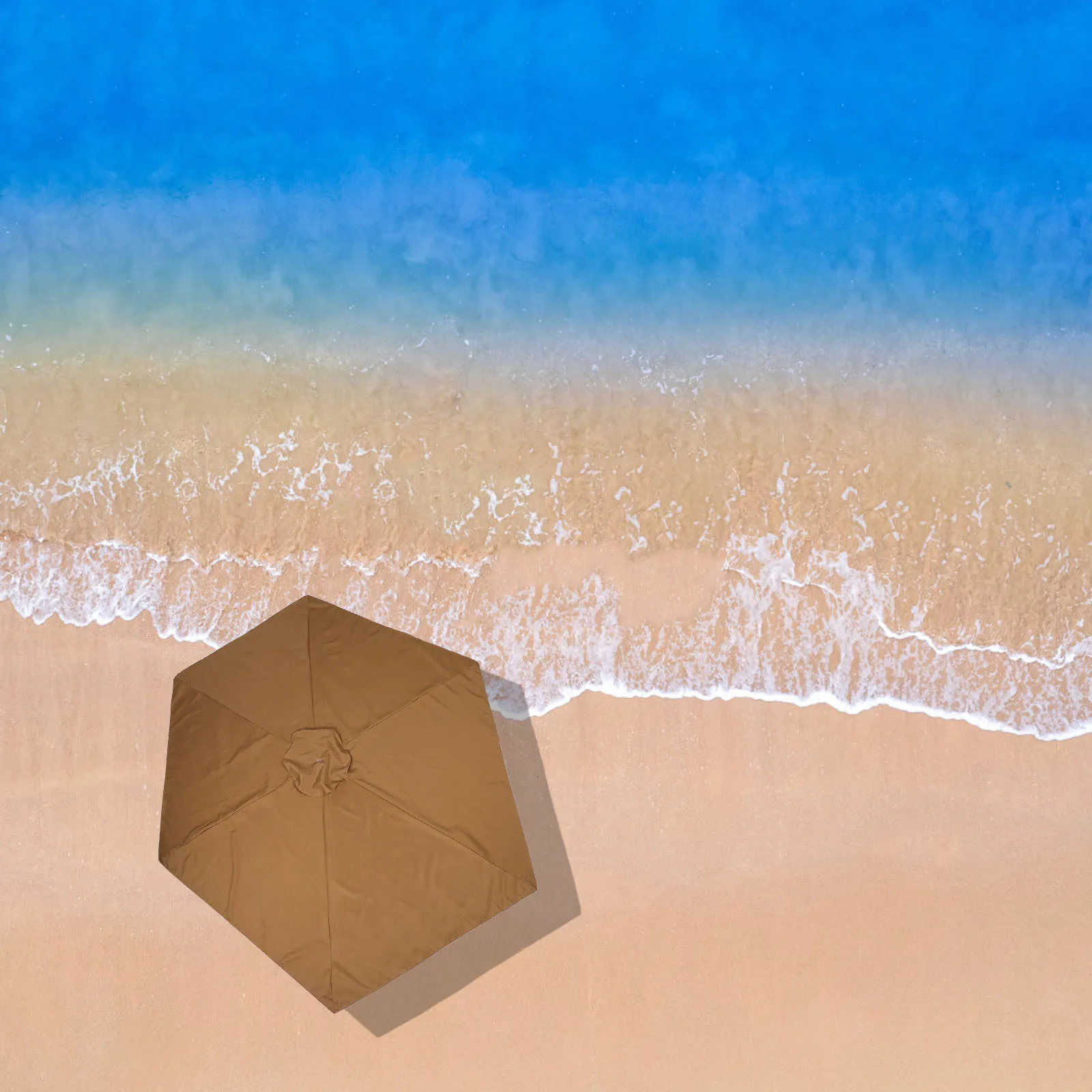 Auvent de remplacement solaire, 6 nervures, tissu Polyester imperméable pour Patio, couverture de parapluie d'extérieur, 1 pièce