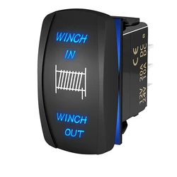 Winch Switch Winch in Winch Out Momentary ON/Off/ON 7 Pin Winch Rocker Switch Toggle 3 Way 20A 12V 10A 24V DC Waterproof for Car