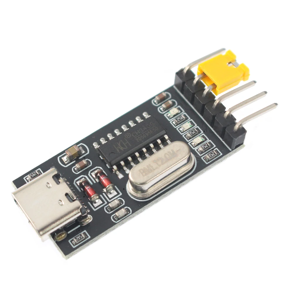1pcs CH340G CH340 USB To TTL Converter UART Module 3.3V 5V Switch Type-C Male Female for STC MCU Downloader