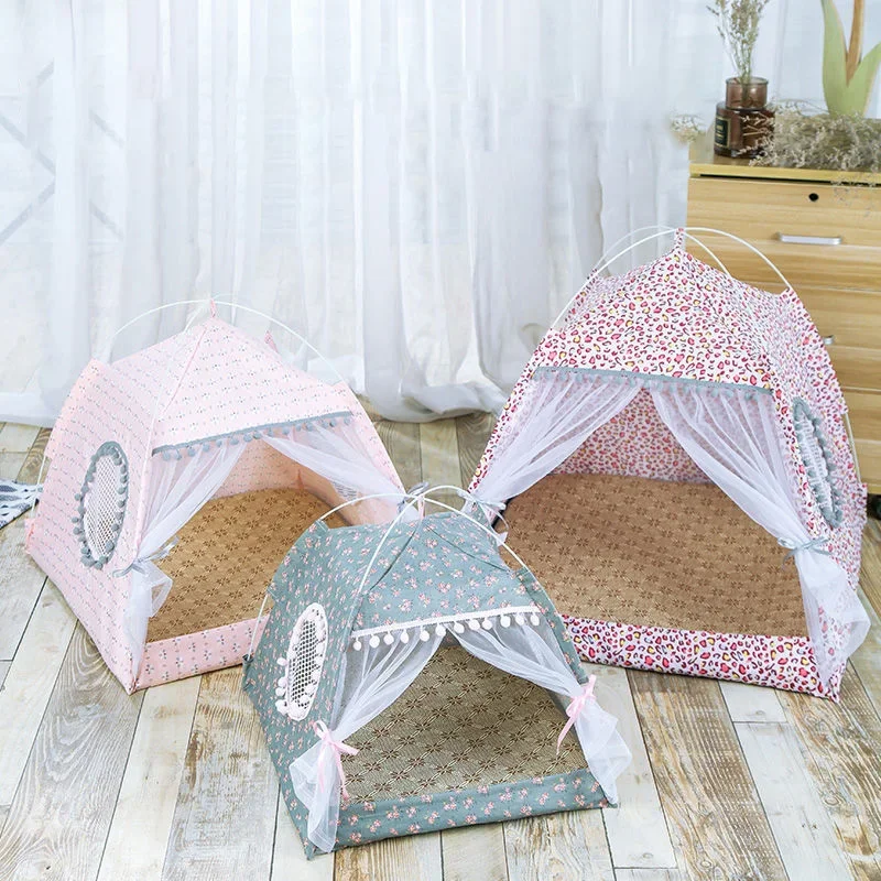 Cat Tent Bed Pet Products The General Teepee Closed Cozy Hammock With Floors Cat House Pet Small Dog House Accessories Products