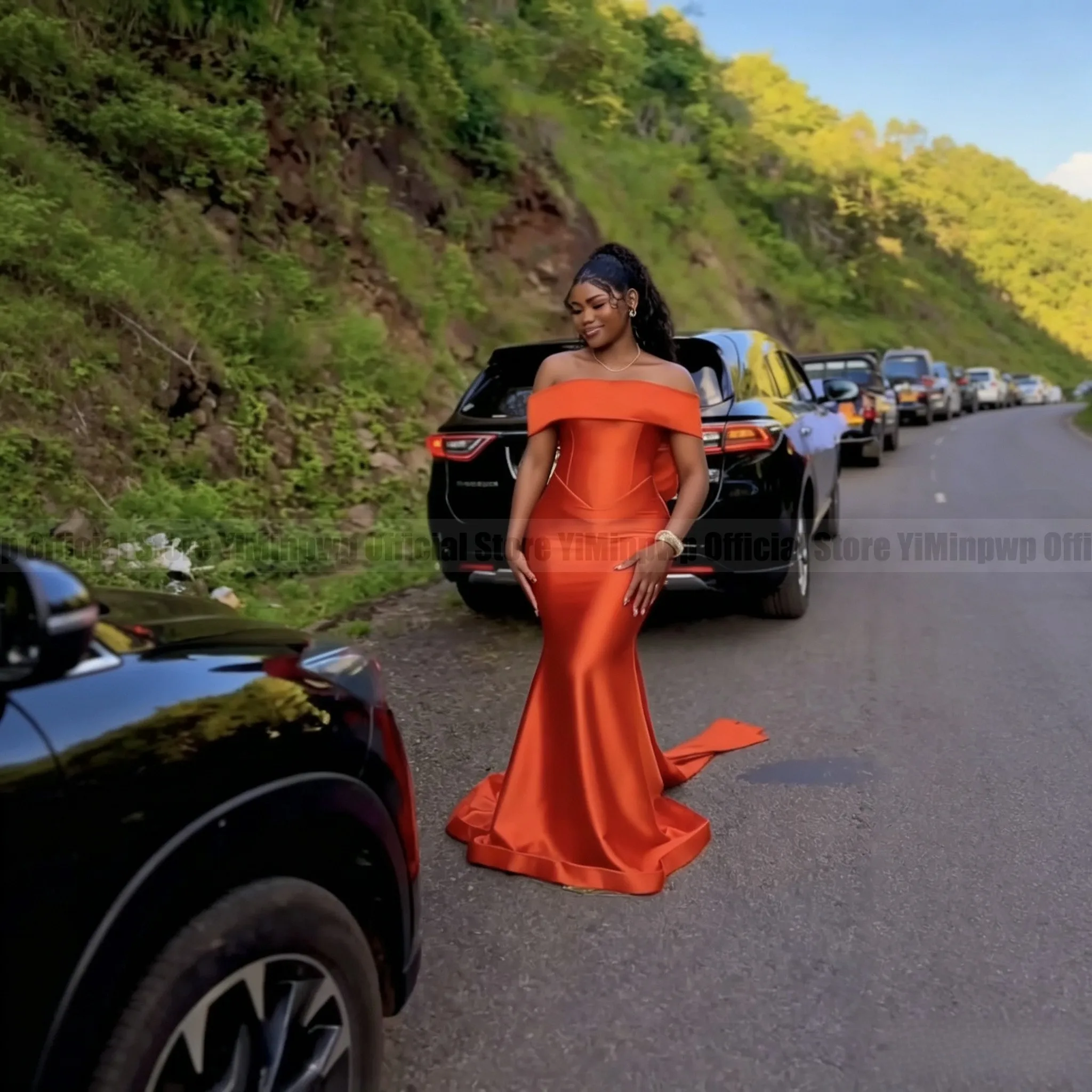 2026 Elegant Mermaid Bridesmaid Dresses for Women Off Shoulder Sweep Train Bow Satin Africa Wedding Guest Party Gowns Customized