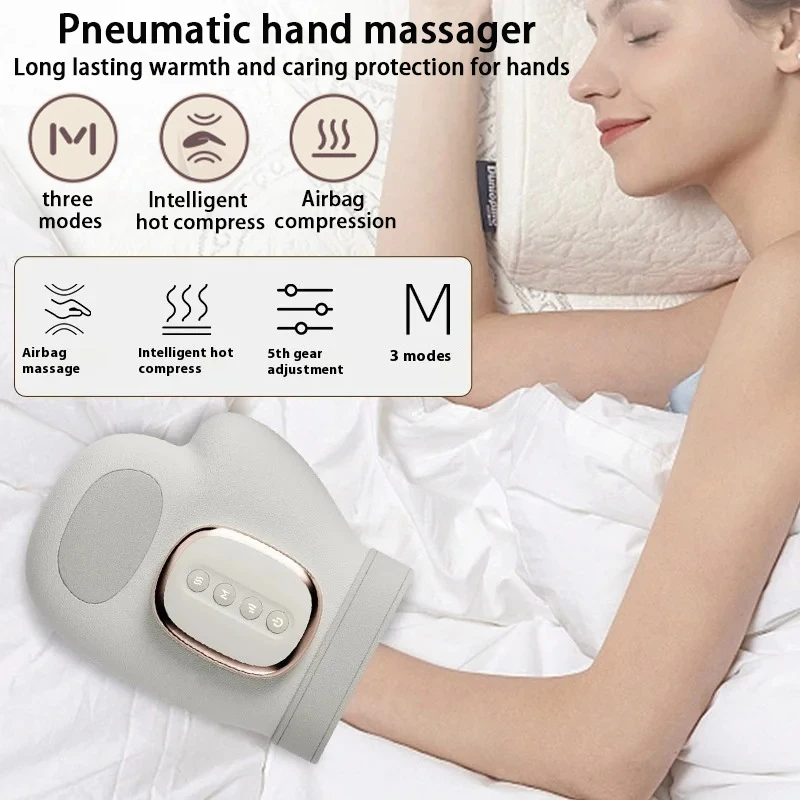 

New electric hand massager with constant temperature hot compress, finger joint kneading, pushing and pressing, hand massager