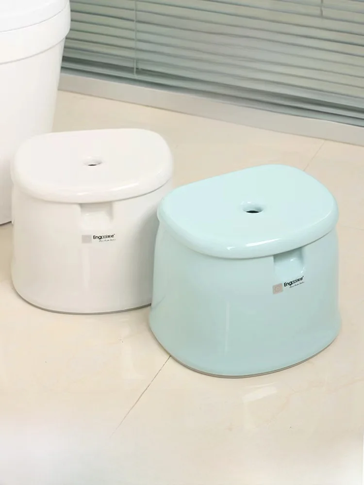 浴室用プラスチック製スツール、厚みのある滑り止めバススツール、リビングルーム、子供、高齢者、家庭用、特別な厚みのある低めのスツール