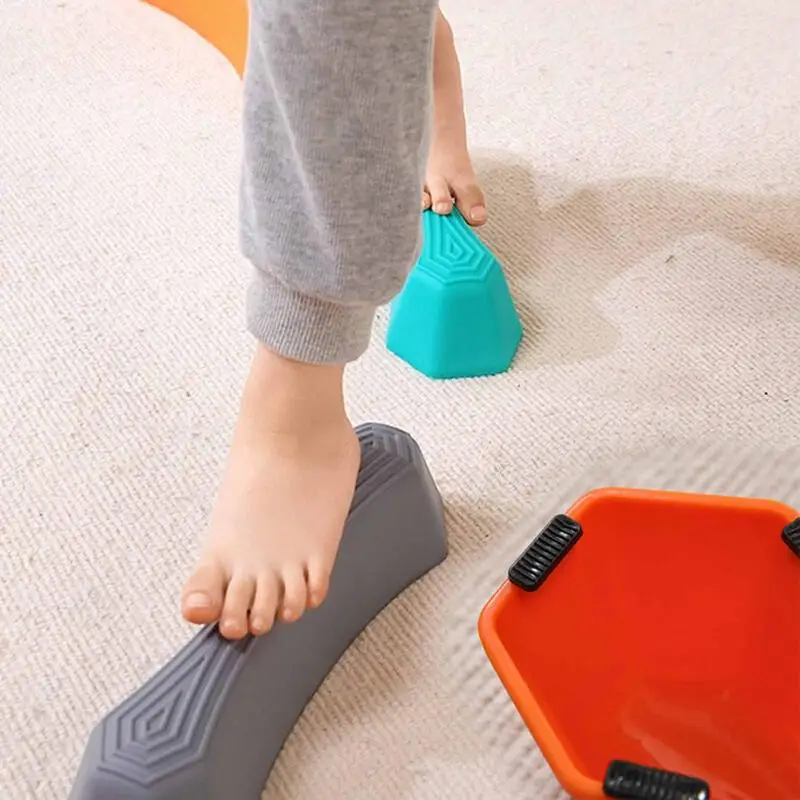 Stapstenen Voor Kinderen Regenboog Antislip Getextureerde Sensorische Stapstenen Voor Kinderen 6 Stuks Draagbare Hindernisbaan Indoor Outdoor