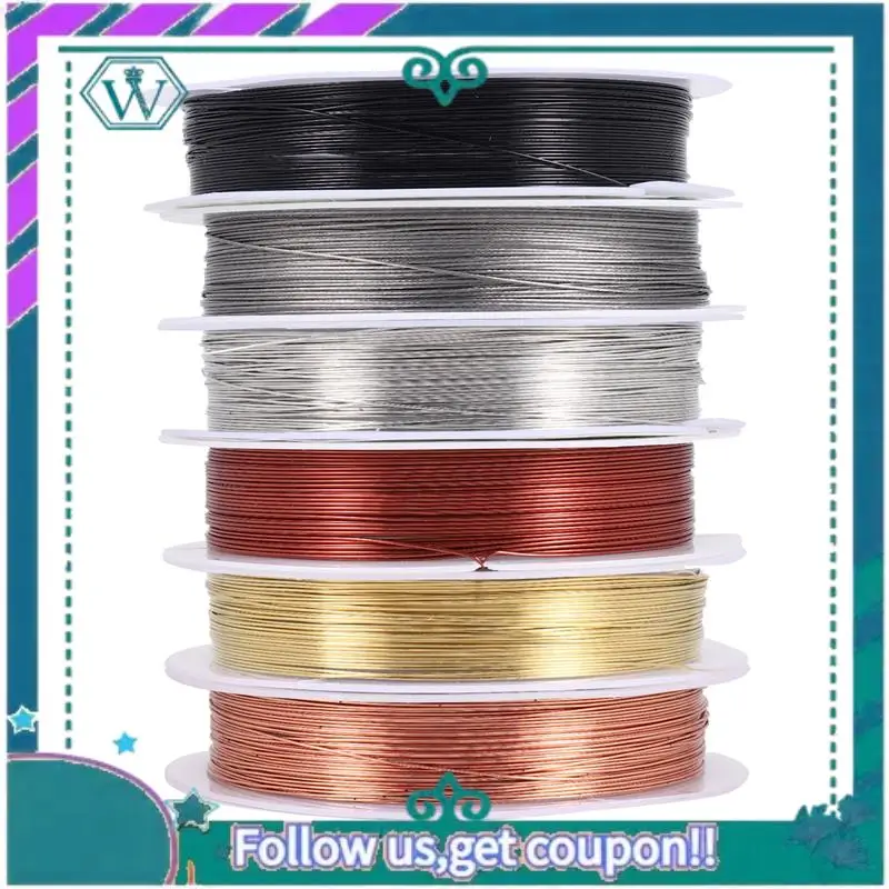

A09P 6 Pack Jewelry Beading Wire For Jewelry Making Supplies And Craft (24 Gauge)