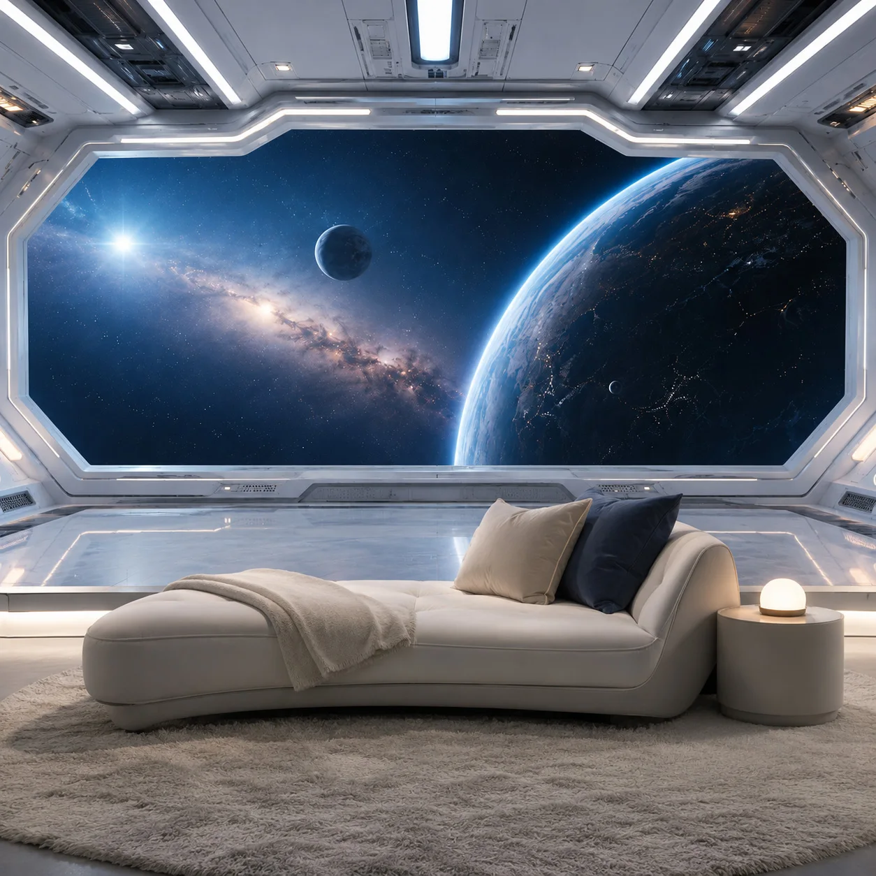 Space Station Window Wallpaper Mural Earth Planet Galaxy Sci Fi Futuristic Wall Decor Bedroom Living Room Non Self Adhesive