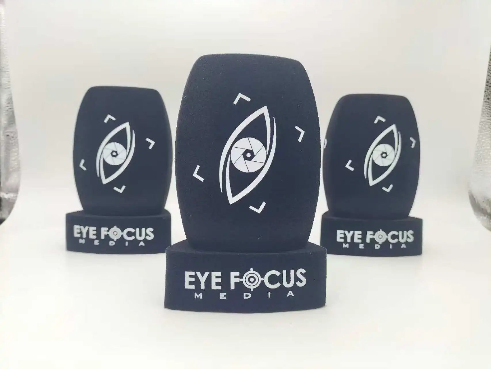 AOSHEN espuma de microfone Foam Cover with base Make Your Logo Mic Cover Windscreen 3 Sides Espuma Para Microfone Personalizada
