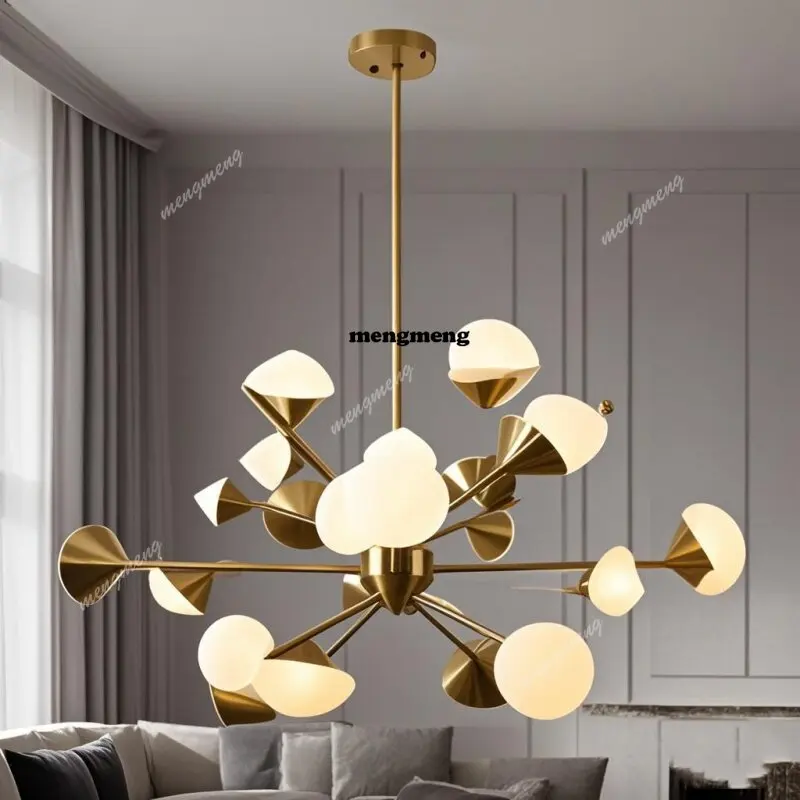 

Nordic living room chandelier atmospheric wrought iron Italian light luxury bedroom dining room chandelier modern simple lamps