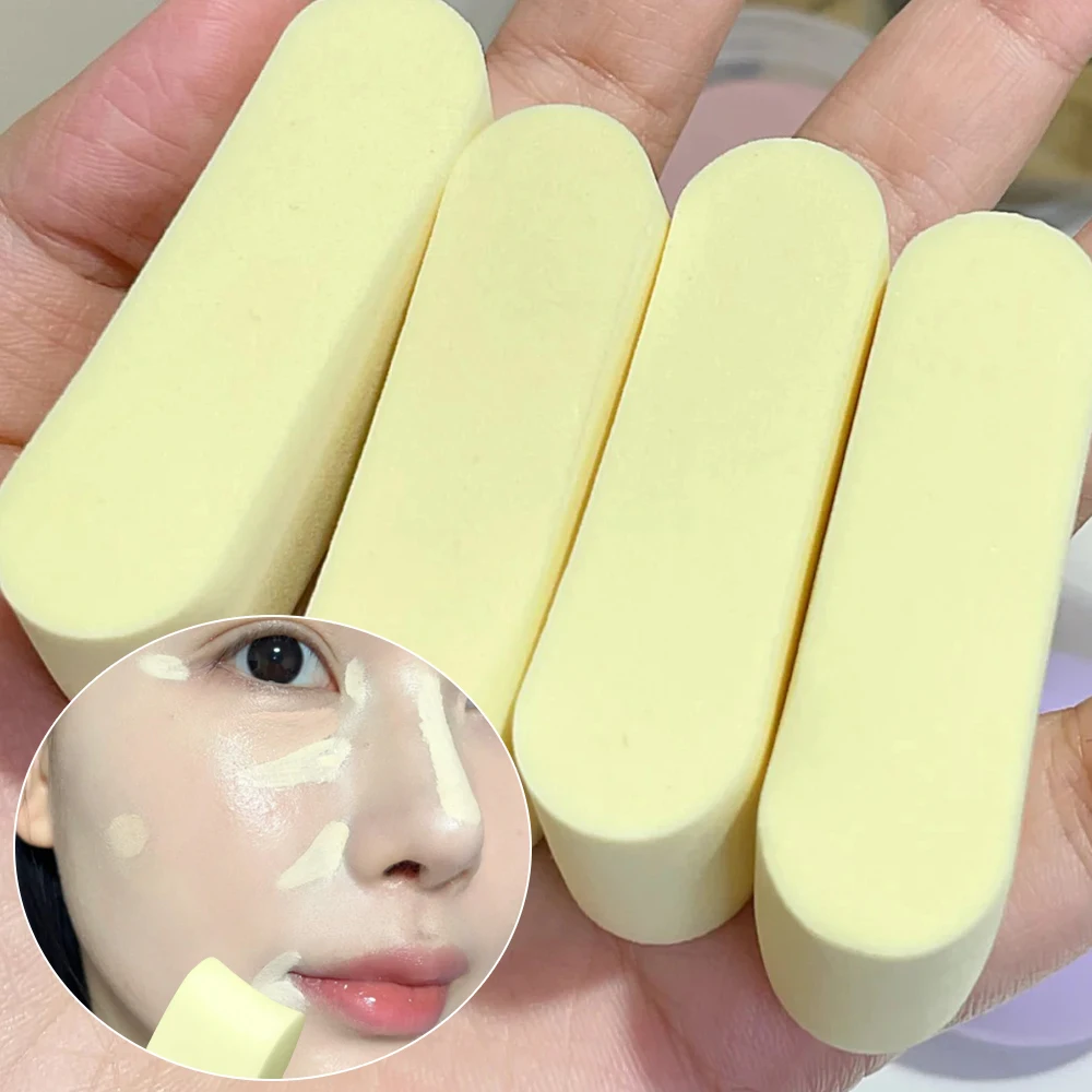 Korean Makeup Puff 4pcs Soft Sponge Wet and Dry Cheese Rice Cake Strip Powder Puffs Concealer Foundation Blusher Cosmetics Tools