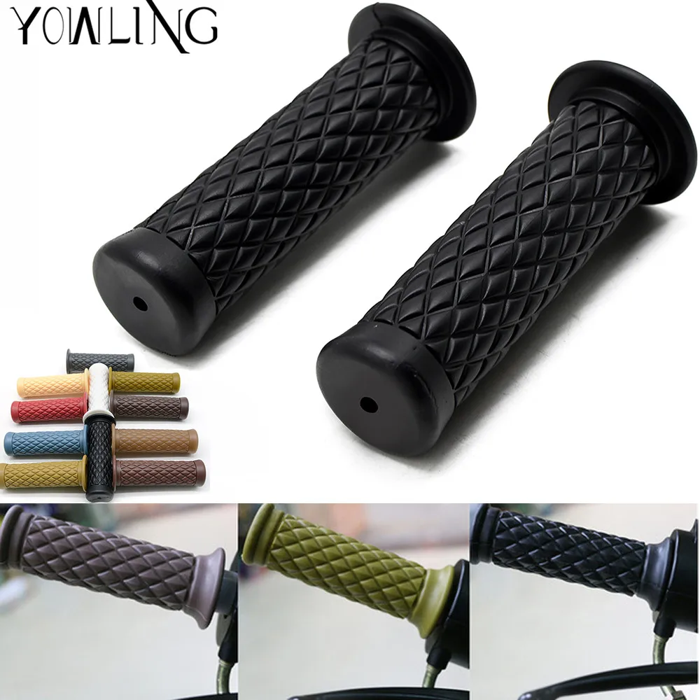 

Rubber Handlebar 2Pcs 7/8 22mm Motorcycle Rubber Handlebar Hand Grip Bar End For Motorcycle Bike Cafe Racer Car Styling