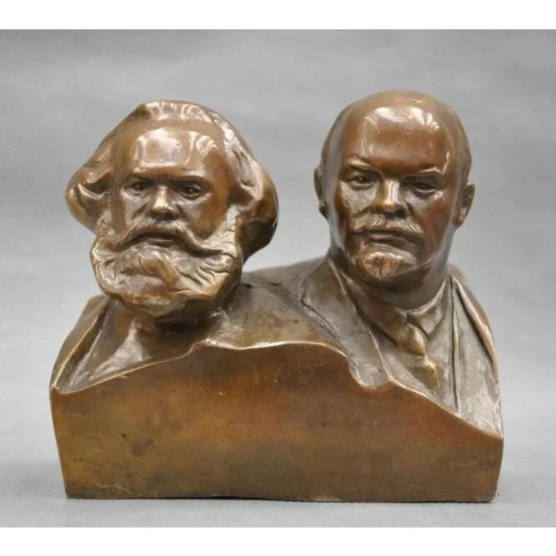 Copper Statue Great Communist Marx And Lenin Bust Bronze Statue