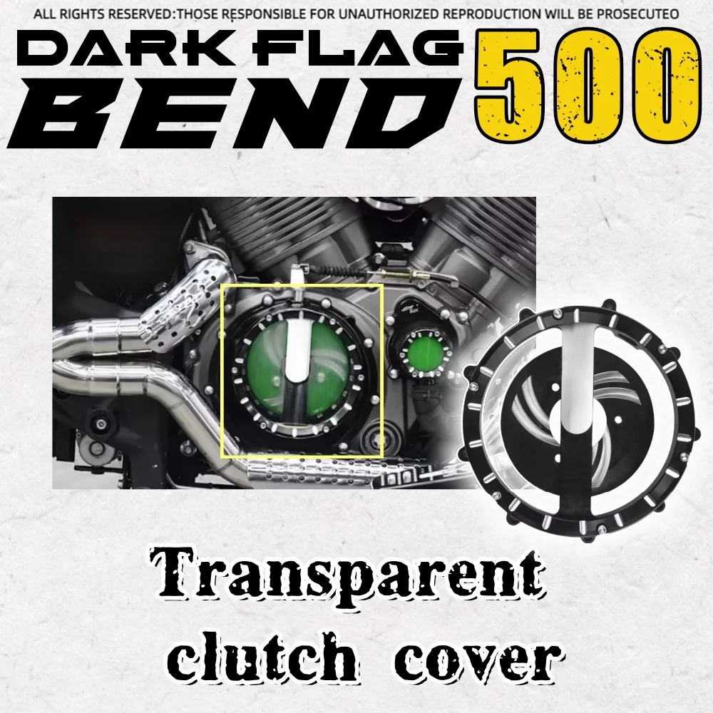 For Keeway BENDA BD Dark Flag 500 500 V4 Dark Flag, modified with transparent clutch cover, turbocharger, air filter, engine, an
