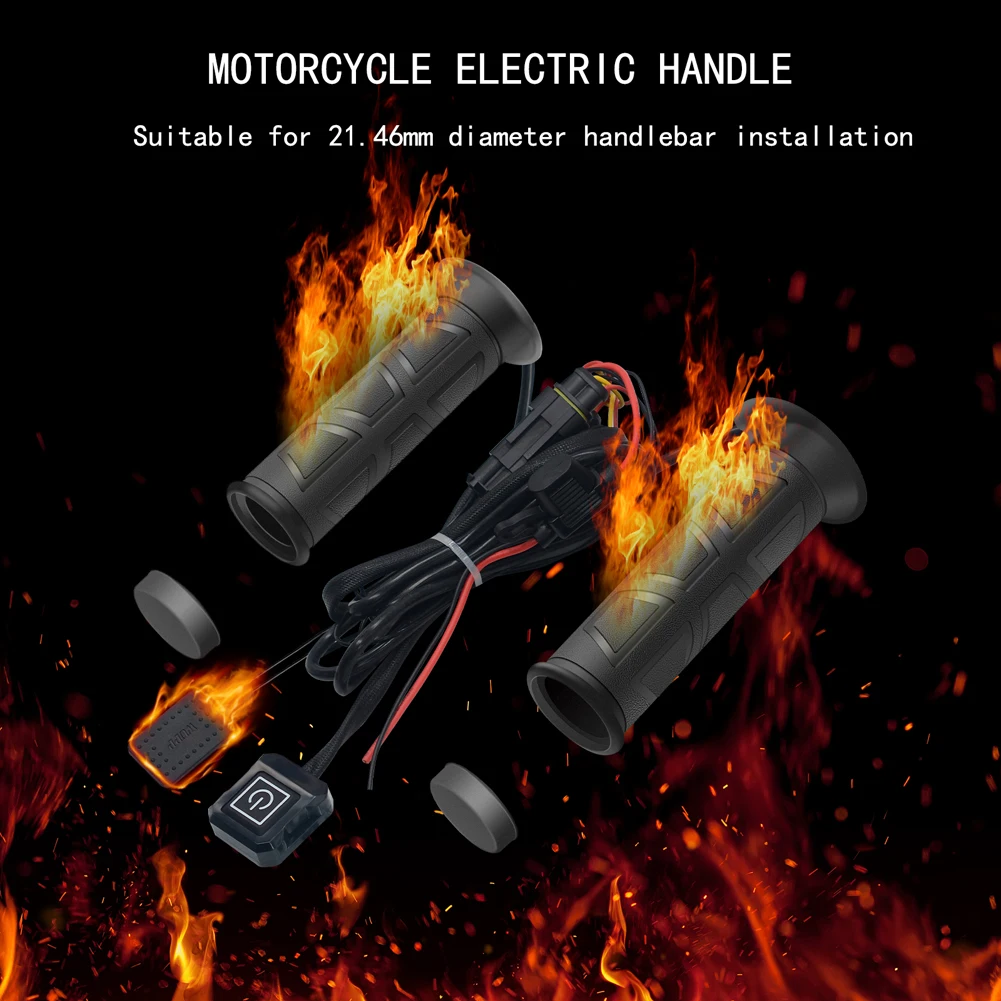 Winter Motorcycle ATV Scooter Heated Grips Handlebar Heater Hand Warmer Switch To Control Temperature Waterproof for Winter