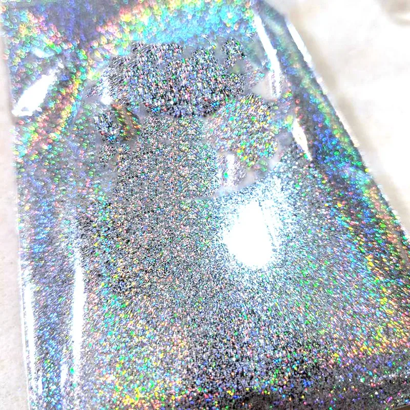 50g/Bag Laser Silver Sparkly Iridescent Nail Glitter Powder Holographic Ultra-Fine Glitter Shiny Chrome Pigment Dust for Nails