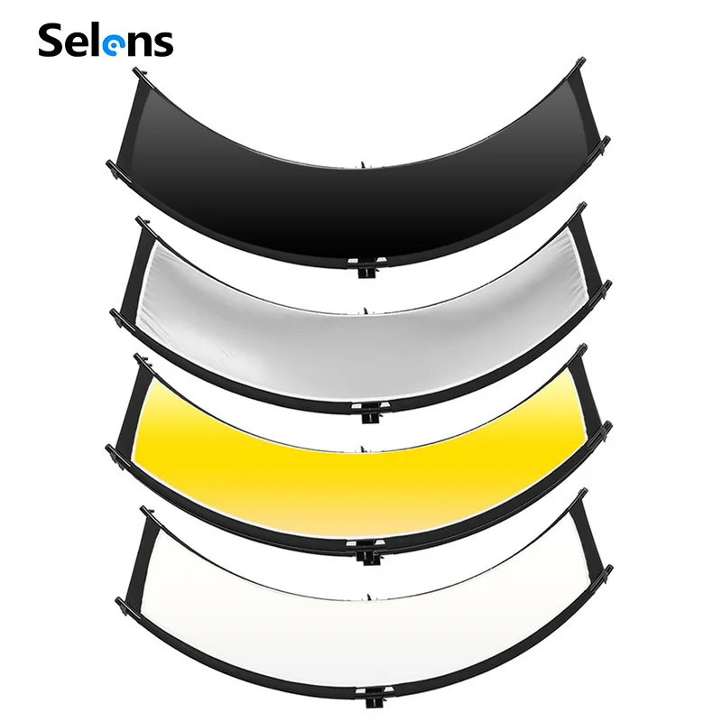 Selens 4 Color U-type Reflective Screen Portrait Curved Light Reflector 4 in 1 Diffuser Photo Studio Kits Photography Accessory