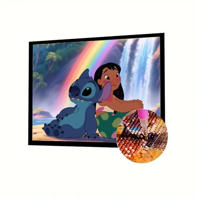 

1 шт. Disney Lilo & Stitch 5D набор для алмазной живописи, полная дрель, тропический Радужный водопад, сцена, сделай сам, стразы, вышивка, резка