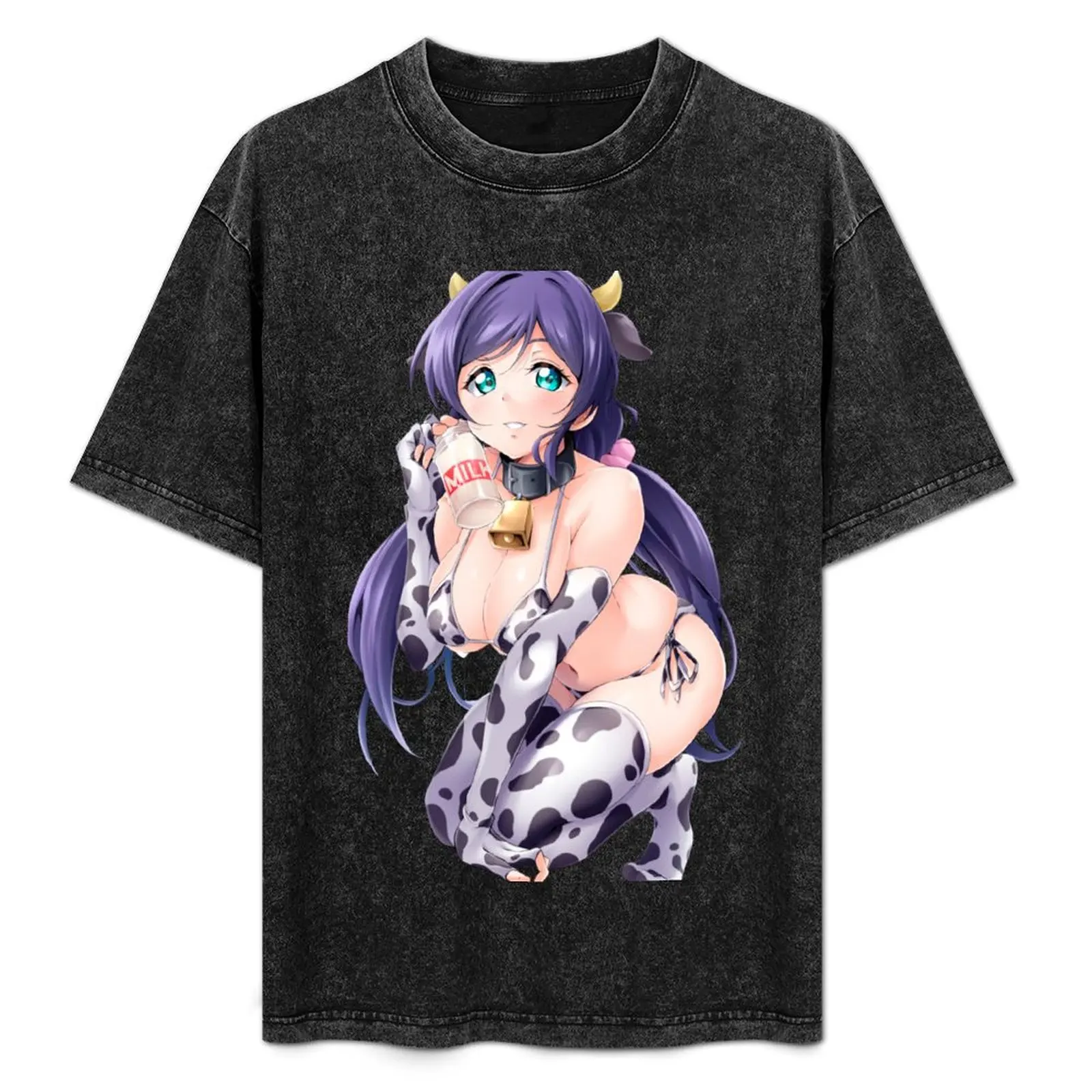 

Oppai huge boobs milky anime cow girl T-Shirt Basic Lightweight Short Sleeve Tee