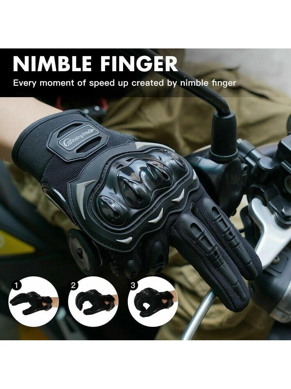 

Full Fingers Anti-collision Breathable Mesh Fabric Motorcycle Riding Gloves Bicycle Riding Gloves Mountain Biking Gloves