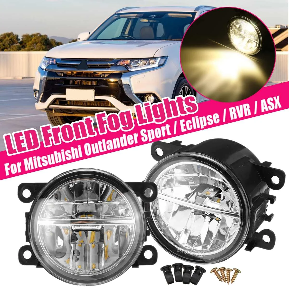 2pcs H11 LED Fog Lights Fog Light Fog Lamp Headlights for Mitsubishi ASX L200 Pajero 4 Outlander Grandis 2003-2015