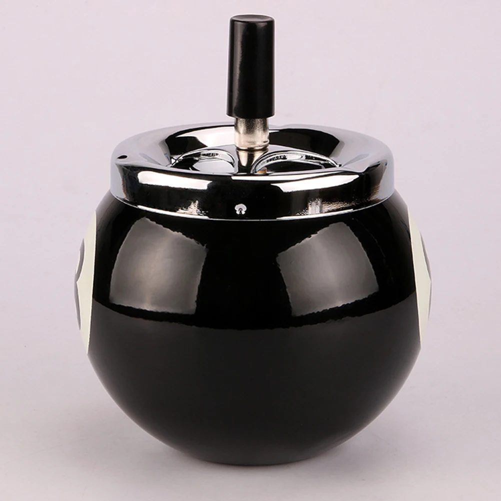 8-الكرة منفضة سجائر الحديد السجائر السيجار منفضة سجائر لحامل البار سطح المكتب ديكور للمنزل مكتب بار مقهى استخدام الأسود