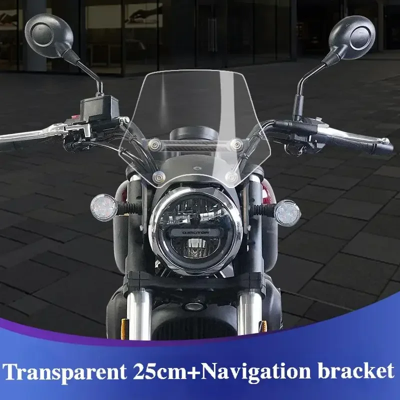 For QJMOTO SRV300 Motorcycle windshield With Stand Deflector Increase Height Sun Visor Chest Protector Modification Accessories