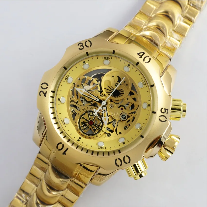 NEPIC Full Steel Design Gold Watches Men Unique Original Invincible Decorative dial Undefeated Big AAA Watch Relogio Masculino