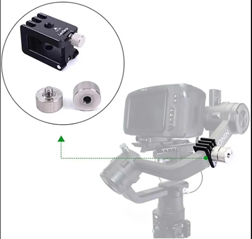 Lanparte Counterweight with 1/4 Thread Compatible with DJI Ronin-S Gimbal， 1/4” thread weight, 1/4 adapters fr camera tripod