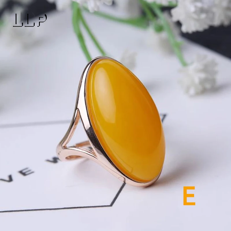 خاتم من الكهرمان الطبيعي مصنوع يدويًا من الأحجار الكريمة الحقيقية مع بريق طبيعي هدية مجوهرات أنيقة للارتداء اليومي #5