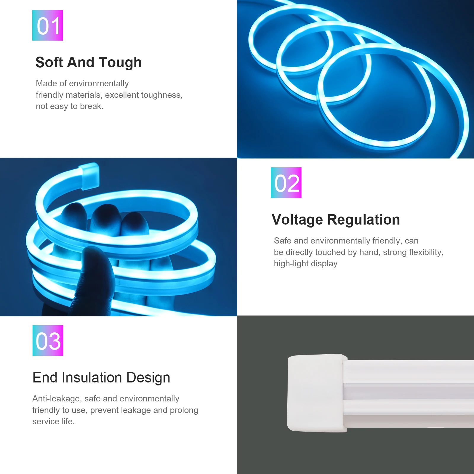 5V RGB Neon LED Strip 3Keys Music Controller Kit 4x13mm USB Neon Light 3535 60LEDs/m Waterproof Flex Silicone Light Home Decor