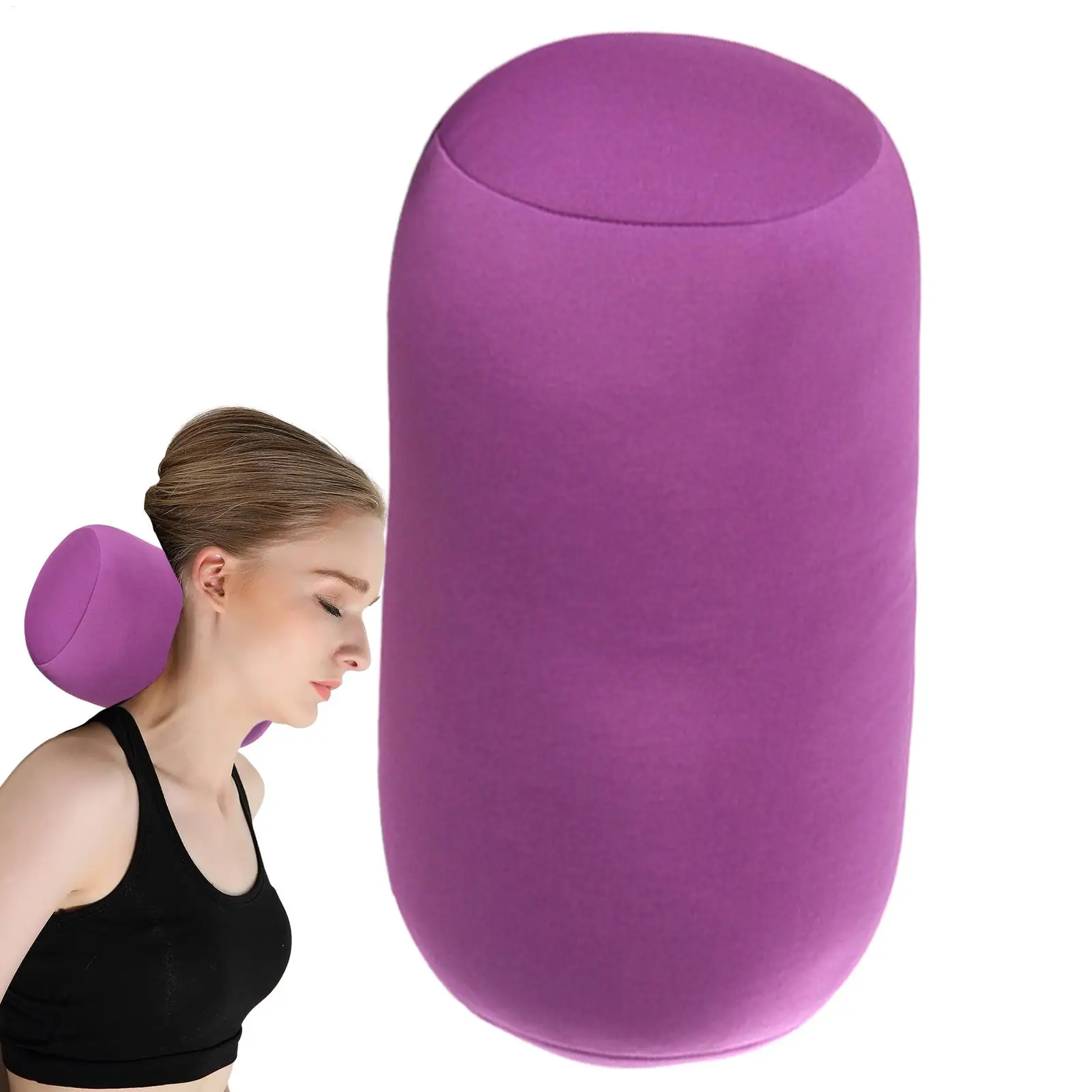 Microbead Pillow Soft Head Pillow Cylindrical Pillow Microbead Back Cushion Roll Pillow Convenient Travel Office Nap Cushion