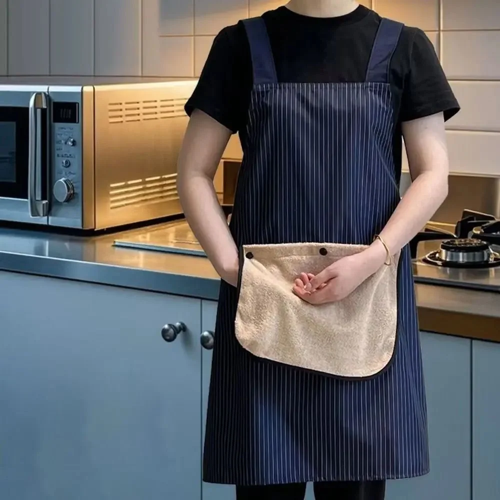 Kitchen Apron with Removable Hand Towel Waterproof Restaurant Cooking Sleeveless Apron Anti-fouling Baking Bibs 2026New